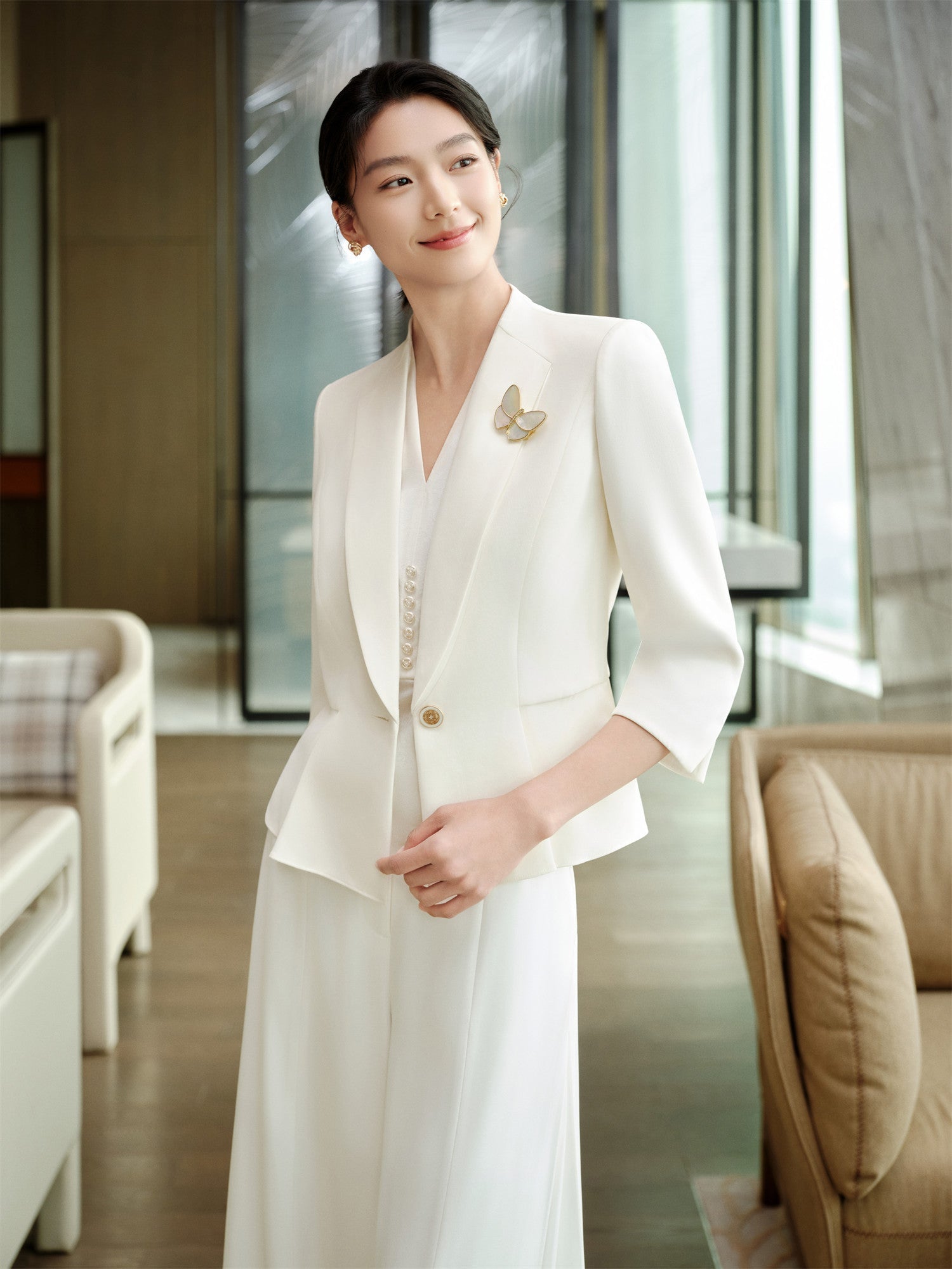 Heavyweight Silk Jacket | White