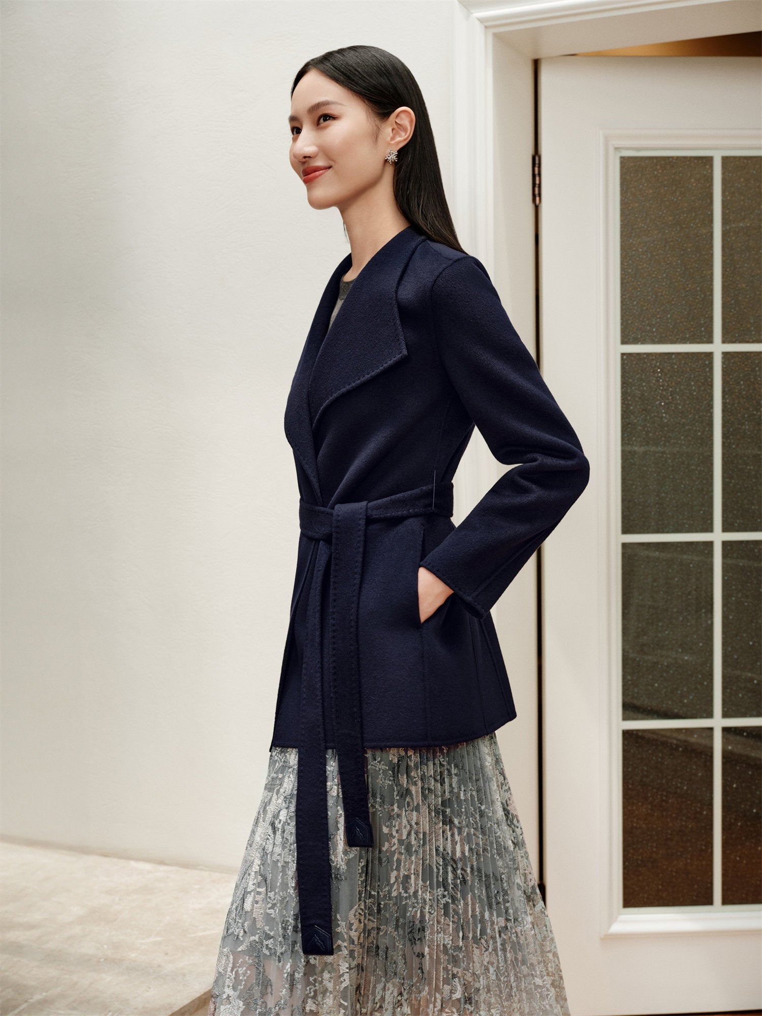 Cashmere Coat | Navy