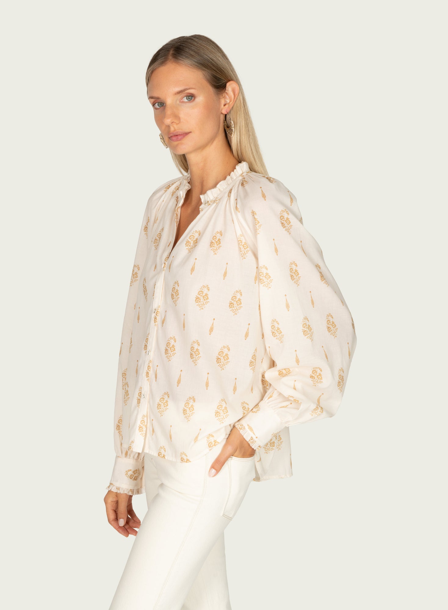 Lorien Top | Antique Creme x Gold Print