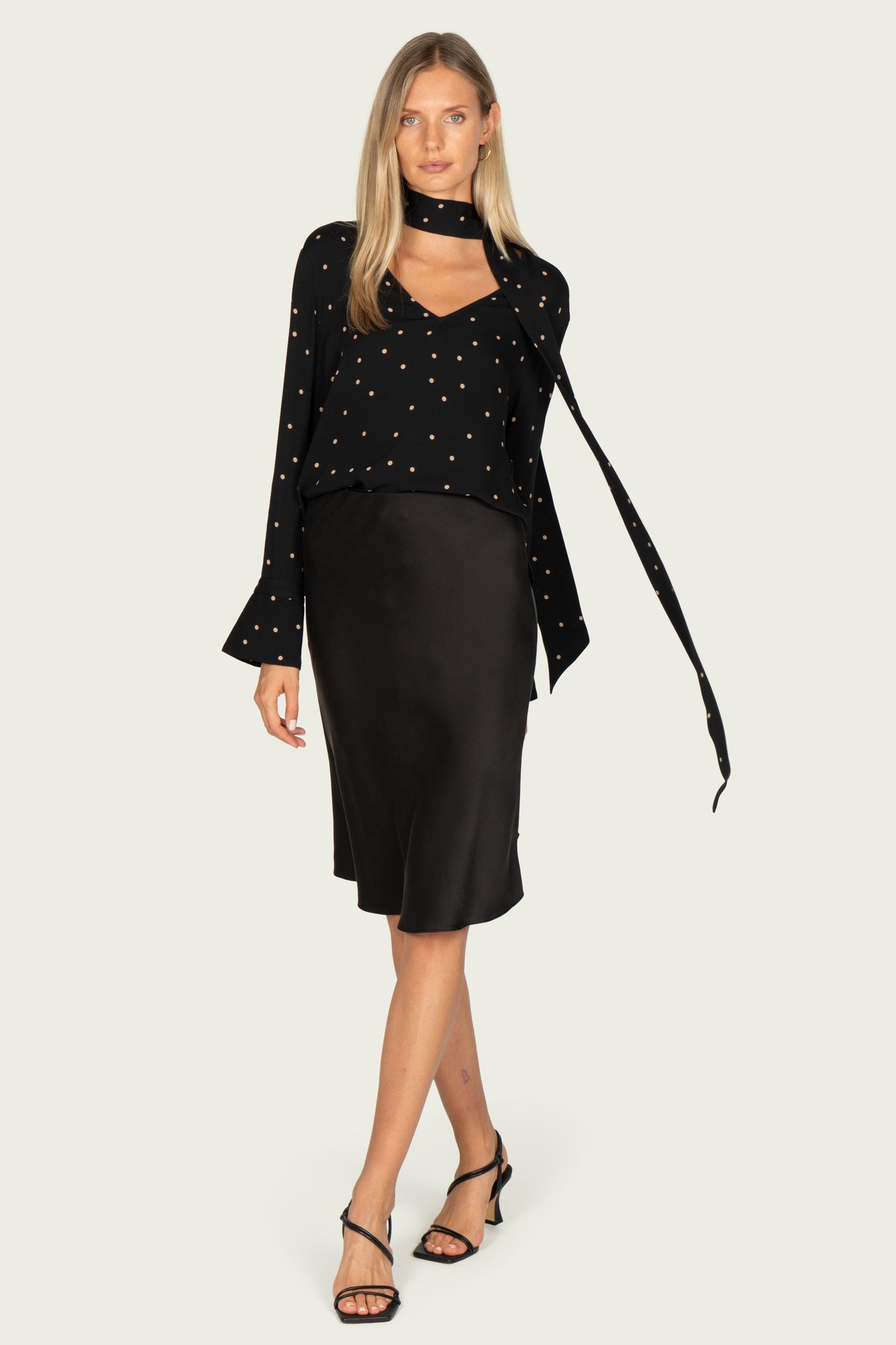 Rhiannon Blouse | Black Polka Dot