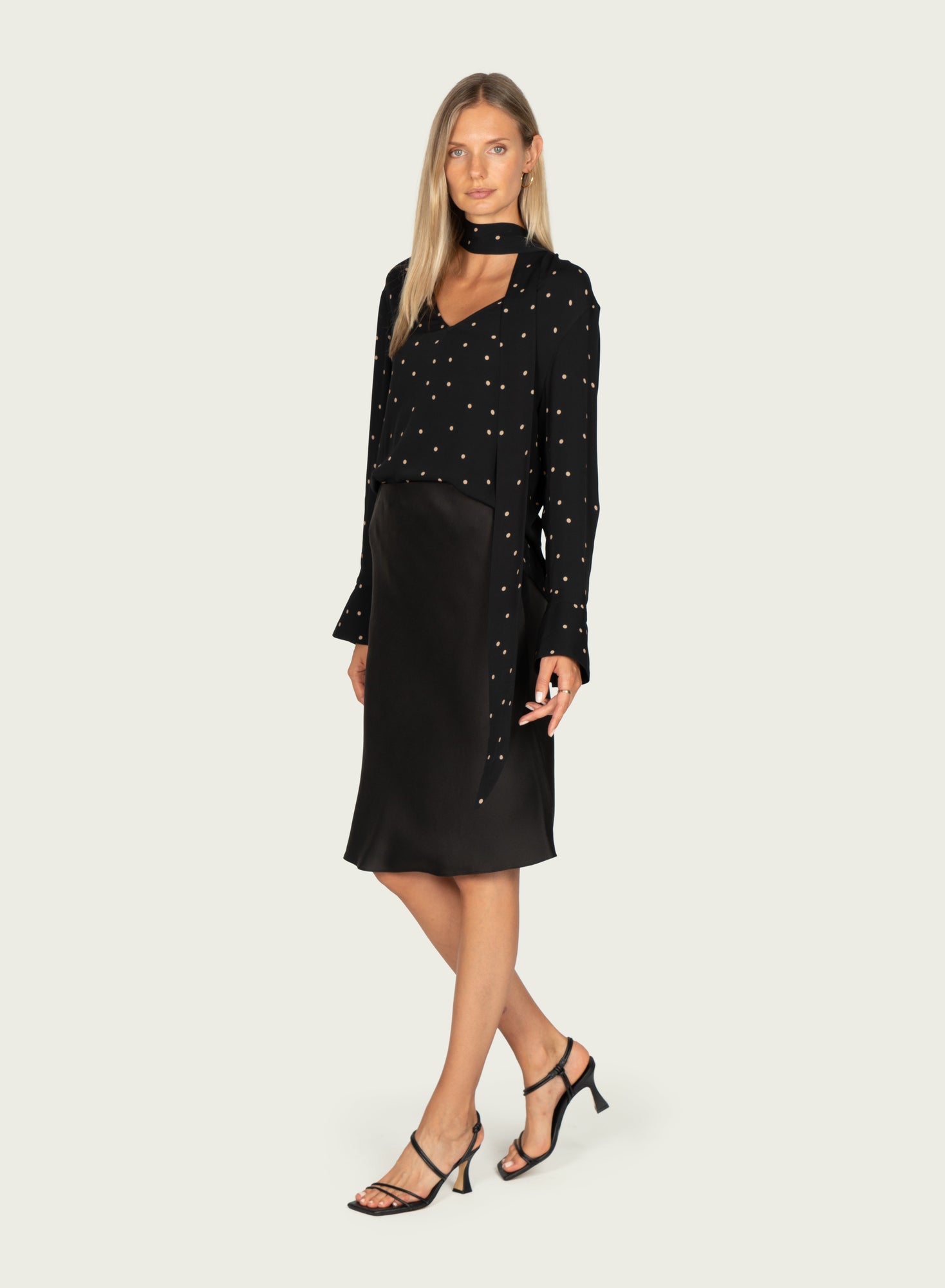 Rhiannon Blouse | Black Polka Dot
