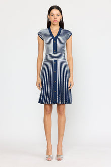 Kris Dress | Pinstripe Navy