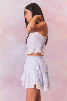 Ruffle Mini Stripe Cotton Skirt | Vintage Voyage