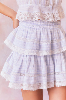 Ruffle Mini Stripe Cotton Skirt | Vintage Voyage