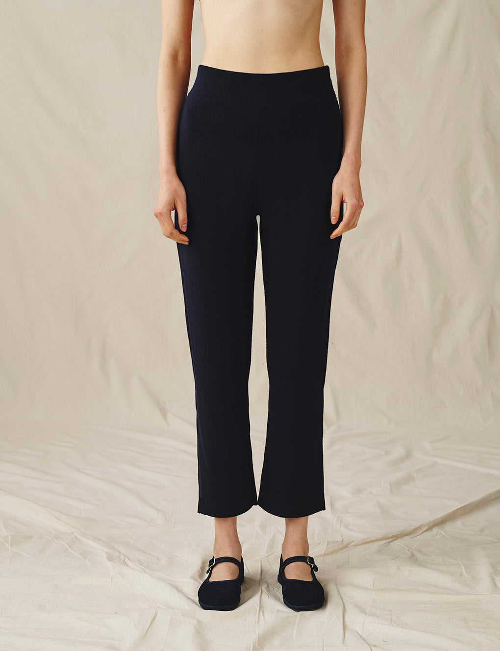 Womens | The High-Waisted Knit Pant | Midnight