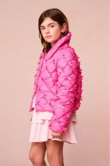 Girls Maricala Quilted Bow Jacket | Fuchsia