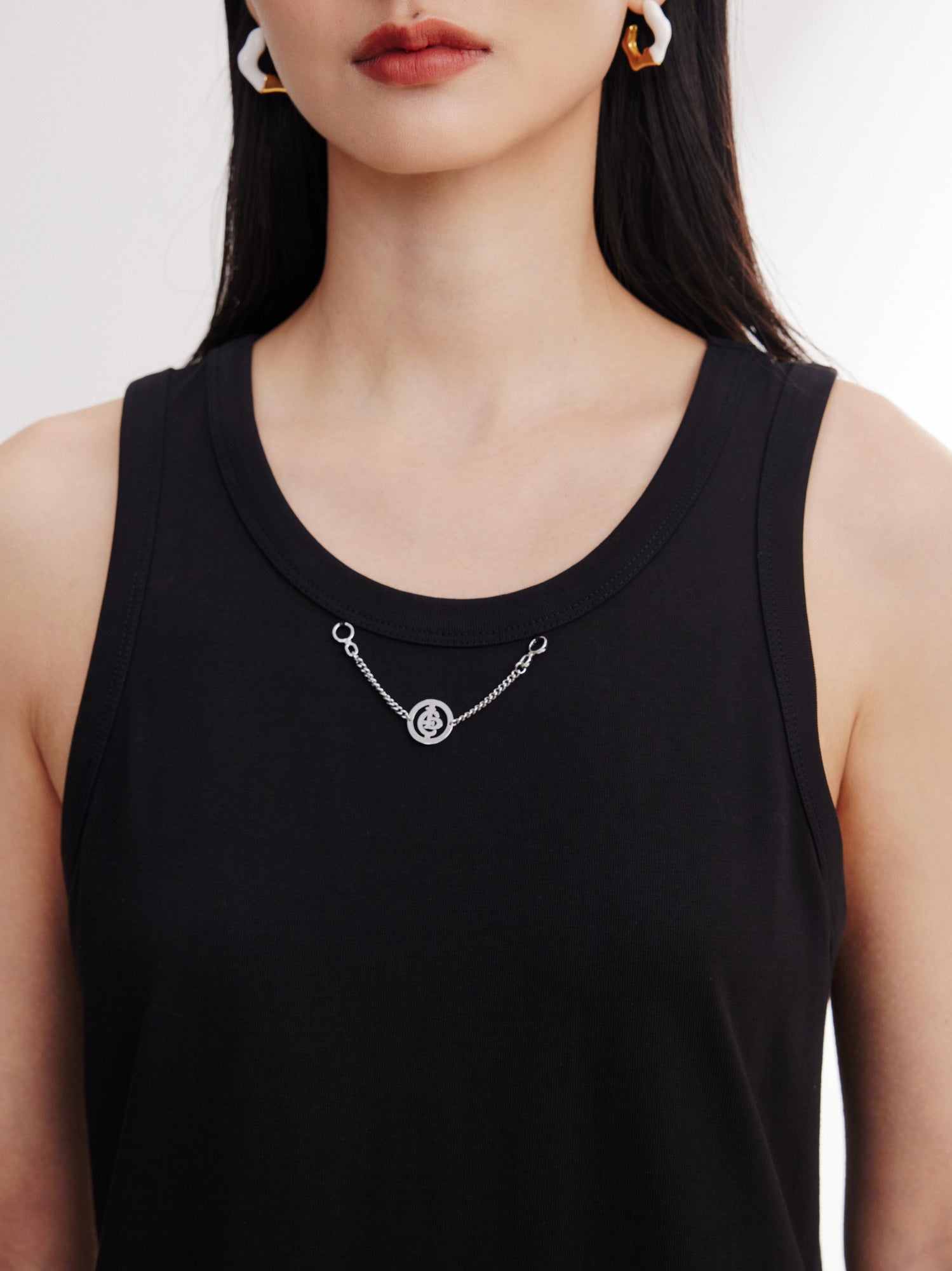 Cotton Sleeveless Dress | Black