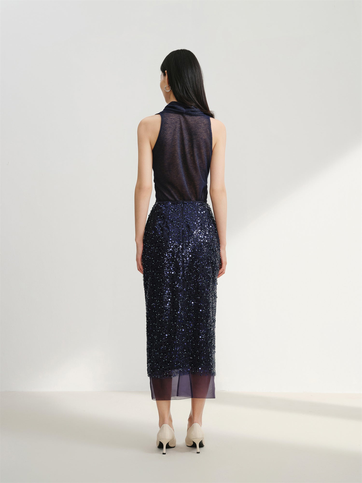 Sequin Skirt | Navy