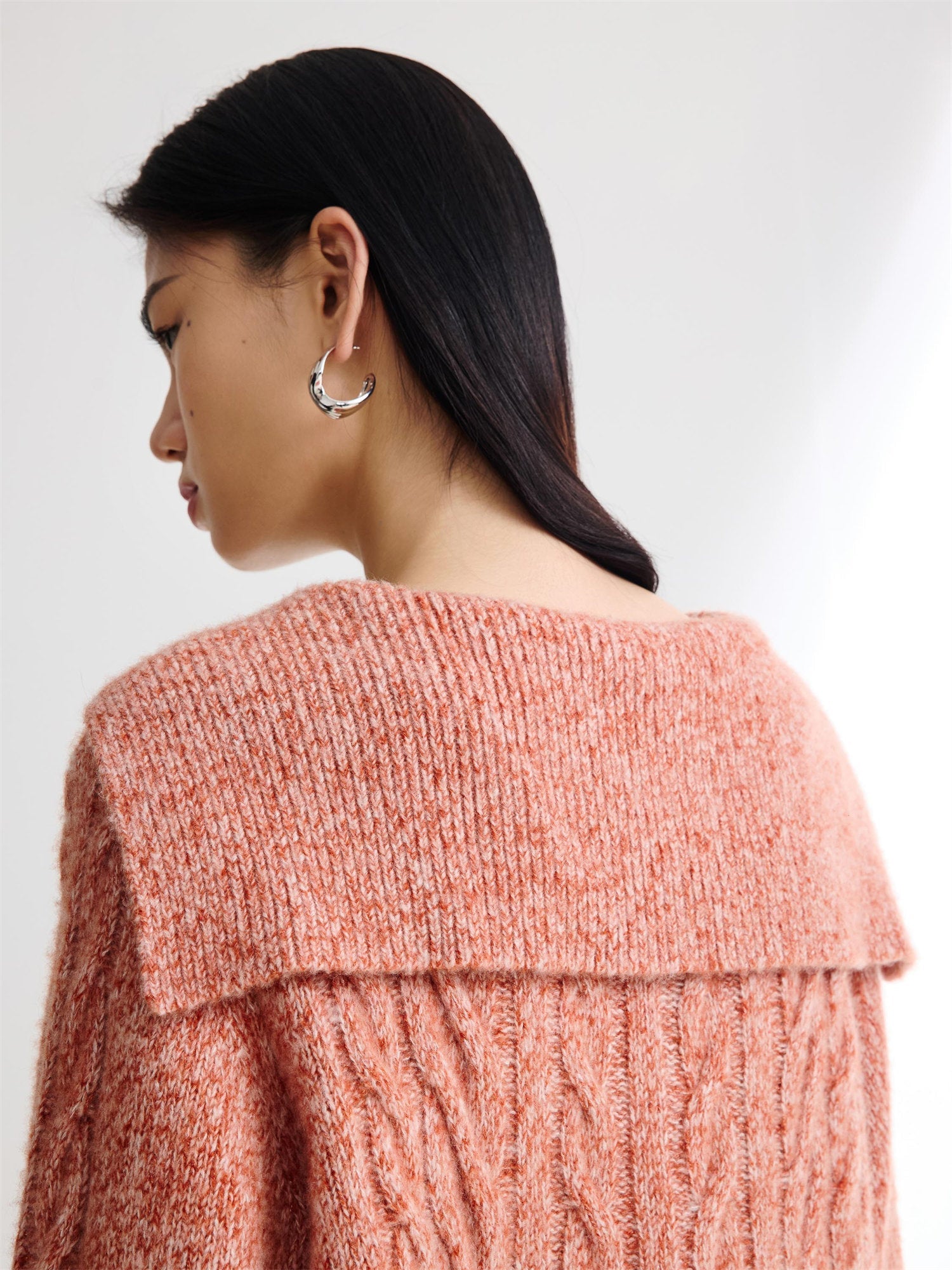 Cable Knit Pullover | Orange