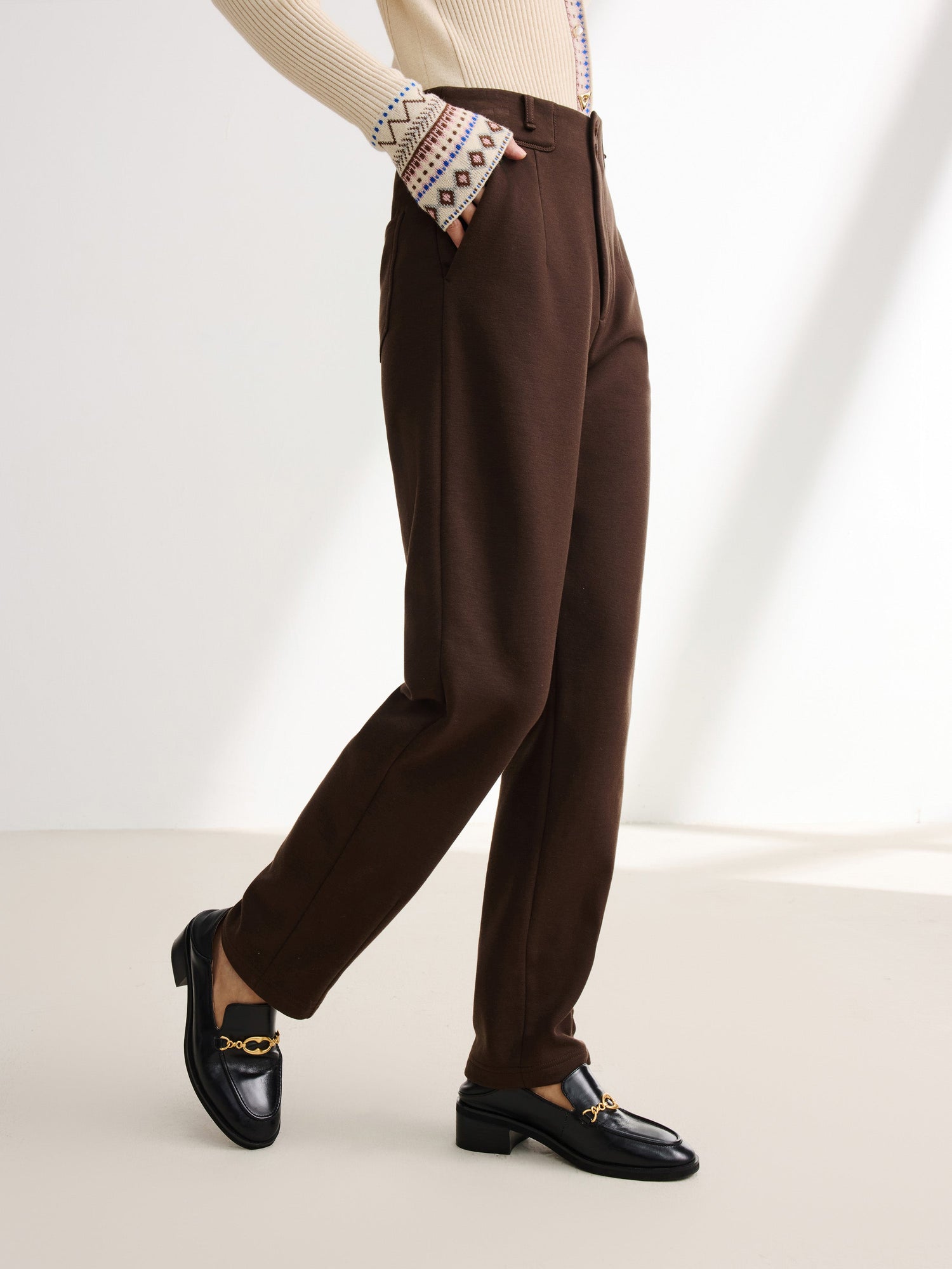 TENCEL Wool Pants | Brown
