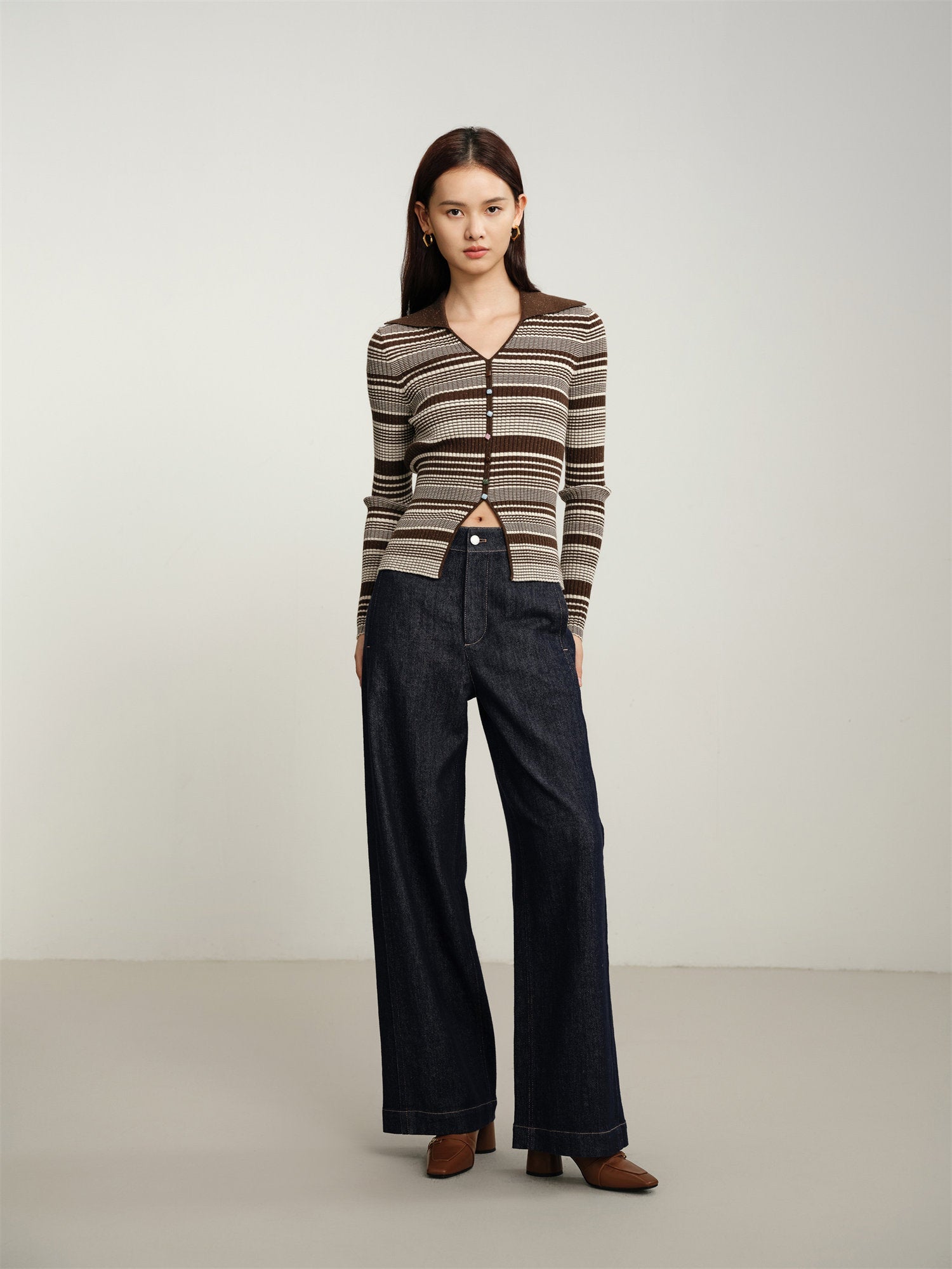 Collared Pullover | Brown