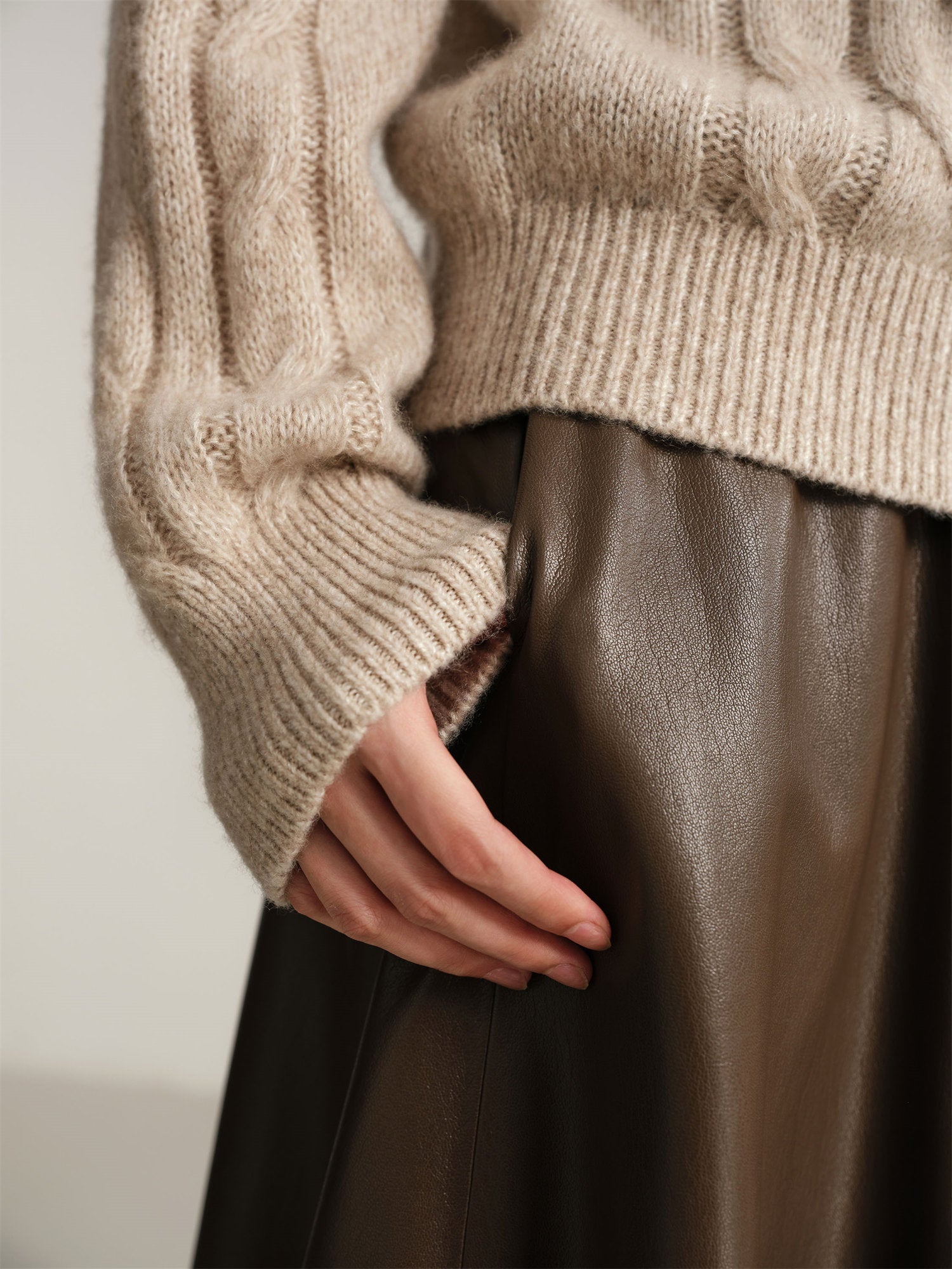 Knitted Pullover Sweater | Beige
