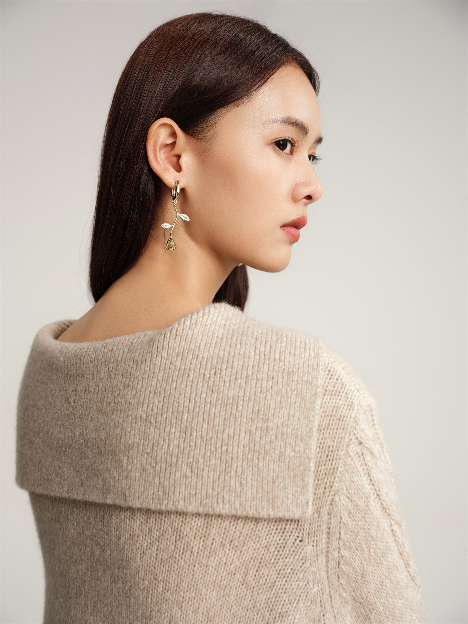 Knitted Pullover Sweater | Beige