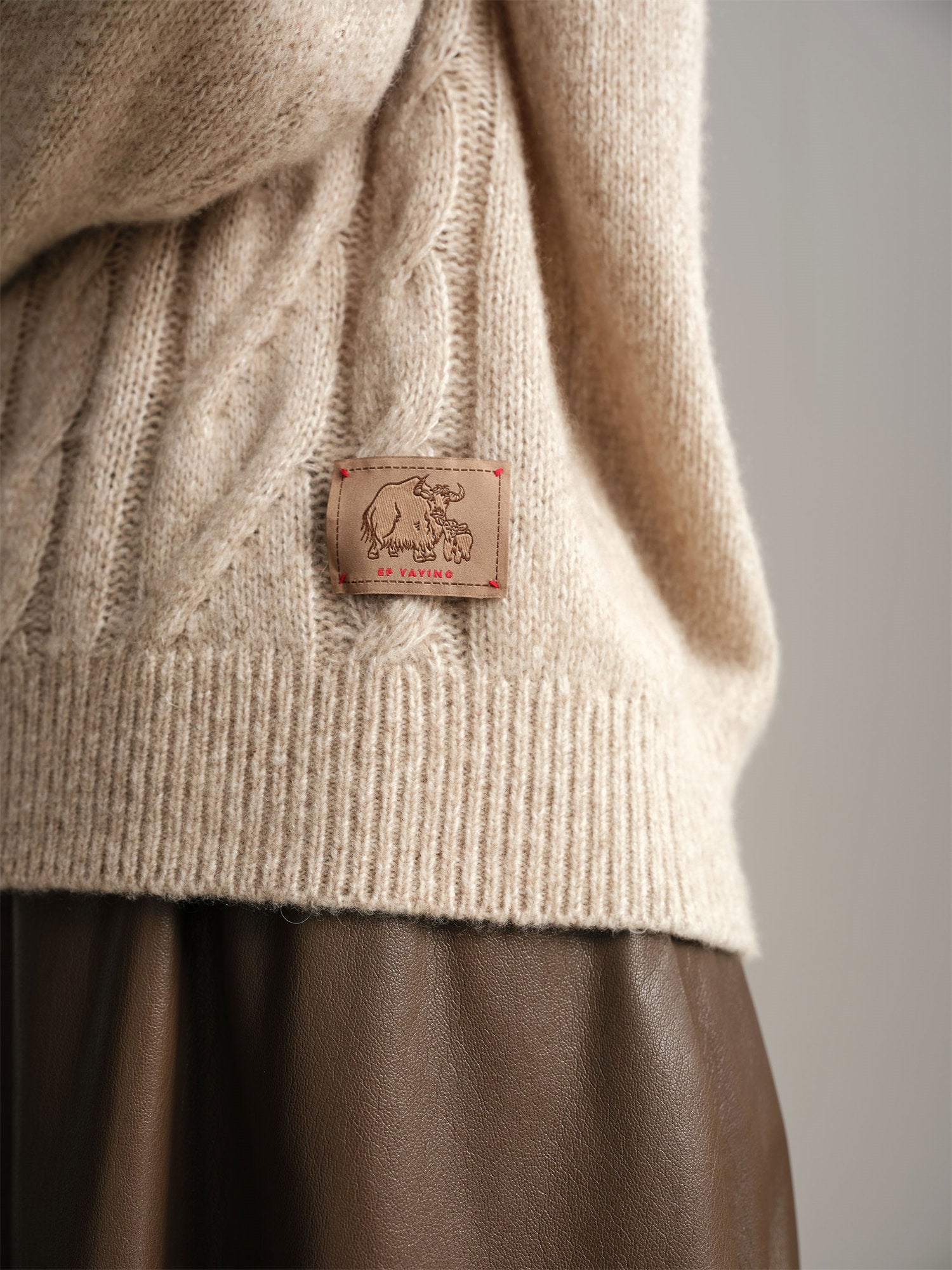 Knitted Pullover Sweater | Beige