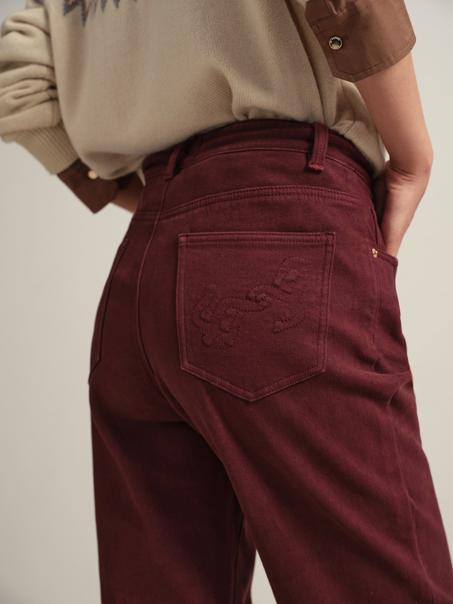 Slim Fit Pants | Burgundy