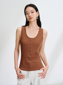 Sleeveless Tank Top | Brown