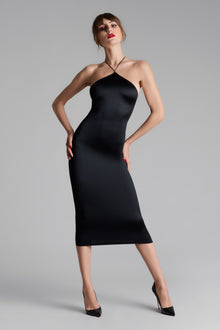 Open Back Midi Dress - French Kiss | Black