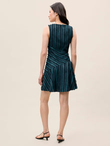 Eyelash Mini Dress | Green/Navy