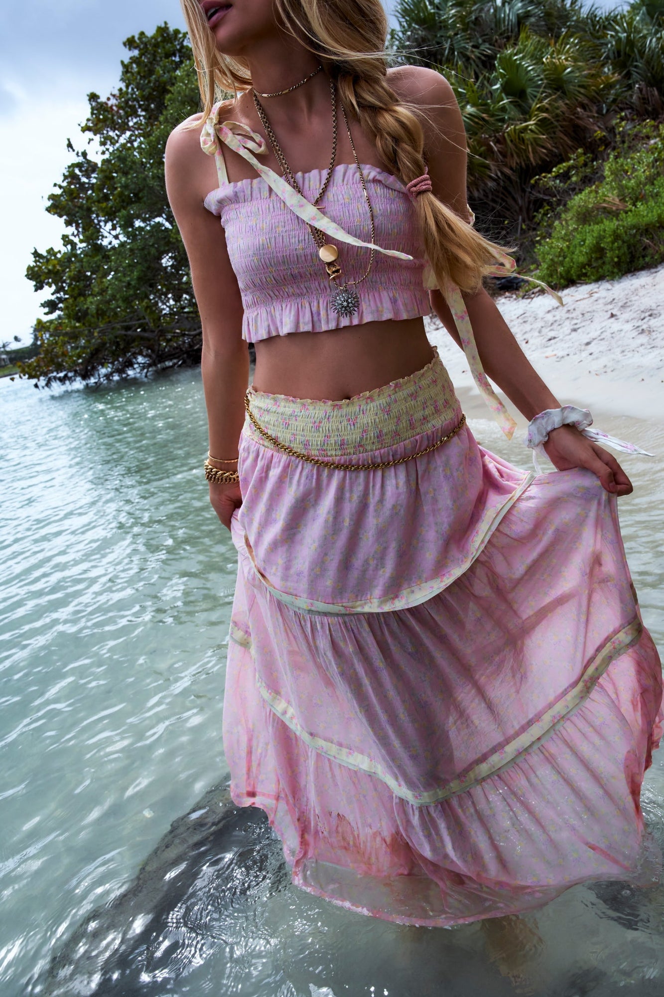 Phia Cotton Mixed Print Maxi Skirt | Taffy Twist