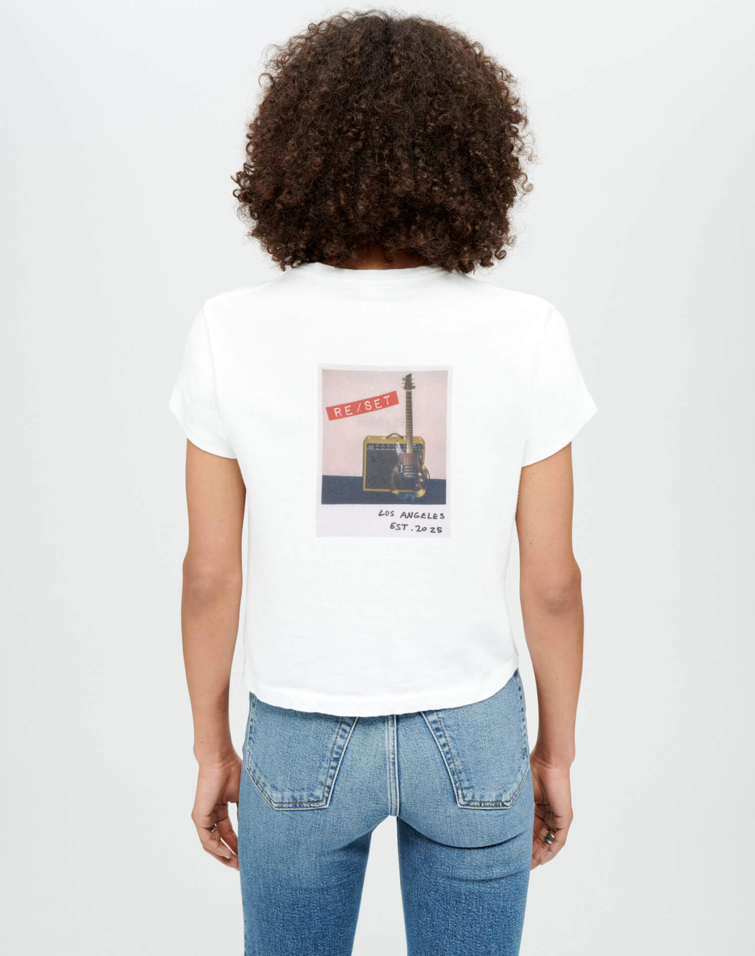 Womens | 50s Boxy "Re/Set Polaroid" Tee | Optic White
