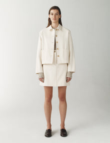 Womens | The Quarry Jacket in Washed Canvas | Chalk