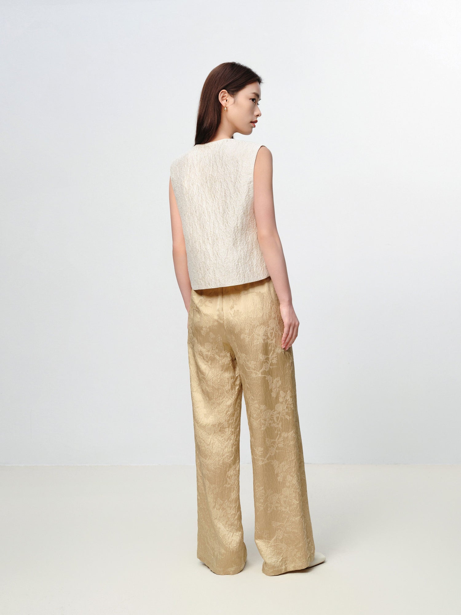 Mulberry Silk Wide-Leg Pants | Khaki