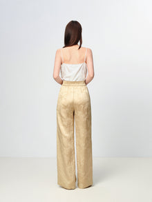 Mulberry Silk Wide-Leg Pants | Khaki