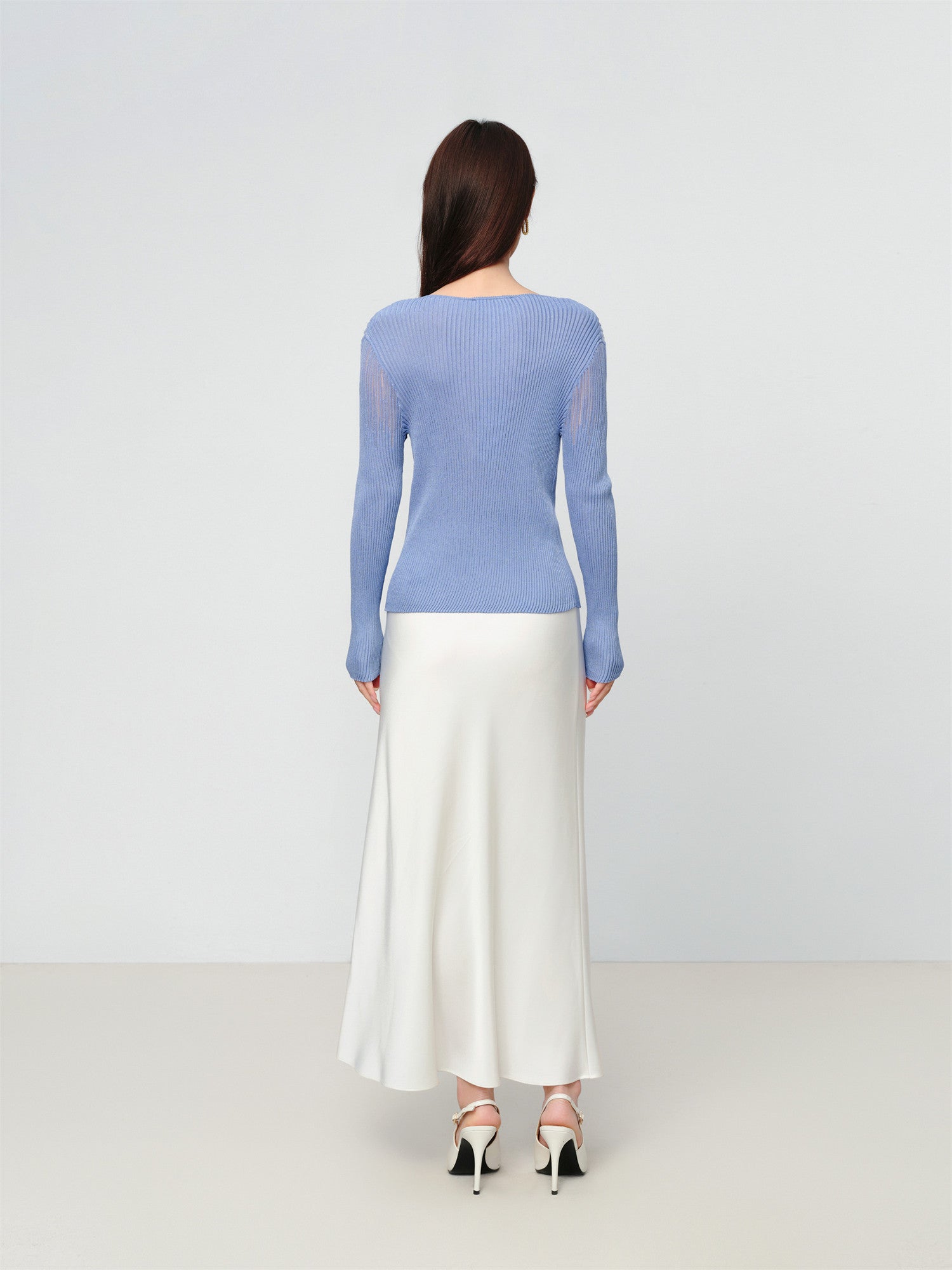 Silk-Acetate Knit Base Layer | Blue