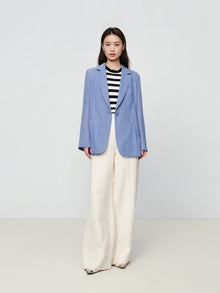 Straight-cut Blazer | Blue