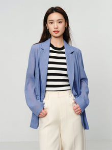 Straight-cut Blazer | Blue