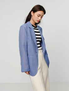 Straight-cut Blazer | Blue