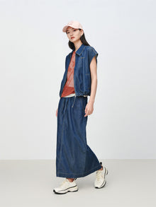 Tencel-Cotton Denim Jacket | Navy