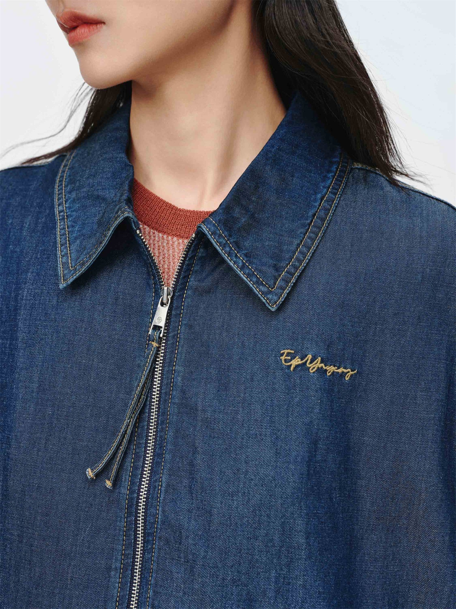 Tencel-Cotton Denim Jacket | Navy