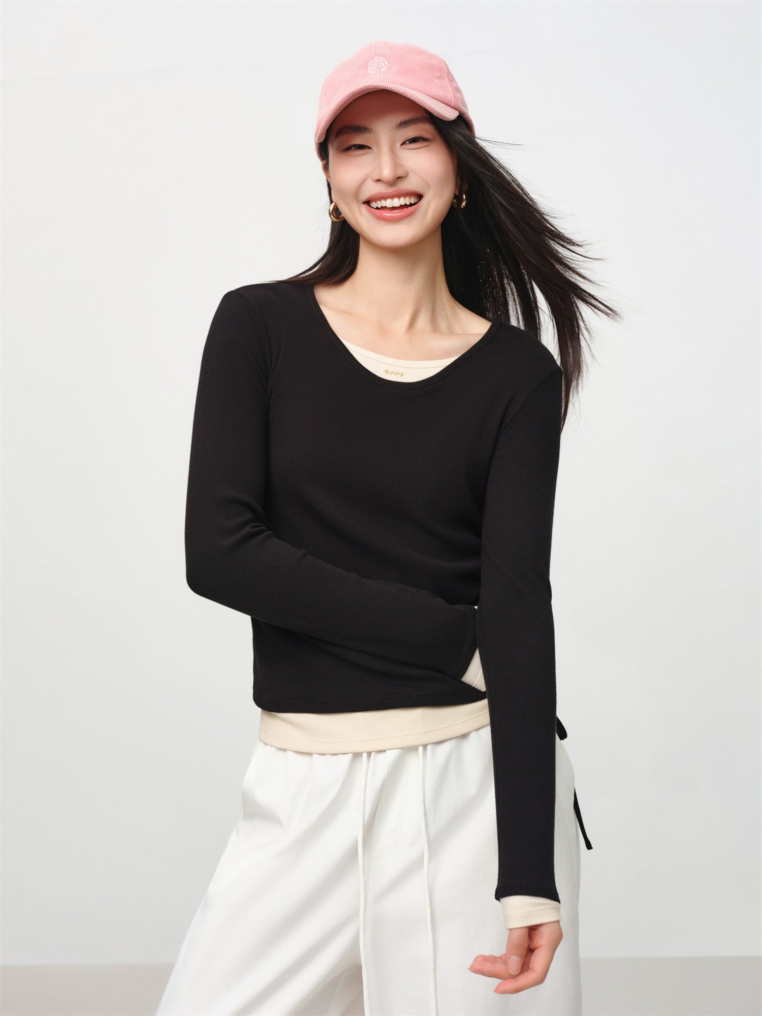 Slim-Fit Knit Base Layer Top | Black