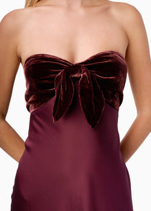 Lavinia Strapless Gown | Cranberry