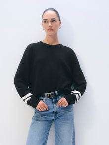 Cashmere Easy Sweatshirt | Black/Soft White