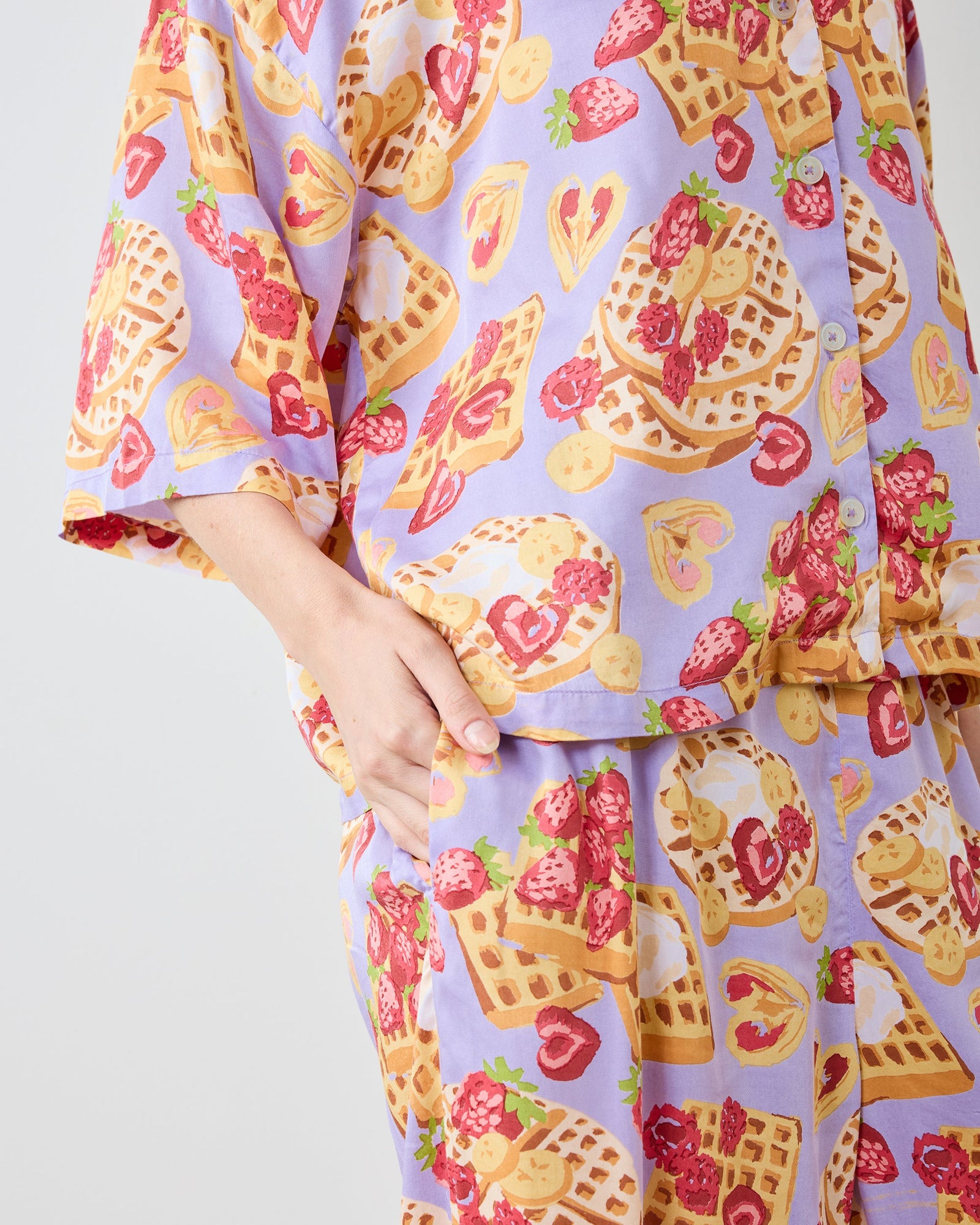 Waffles in Bed - Petite Eco Satin Wildest Dreams Set - Lavendar - Printfresh