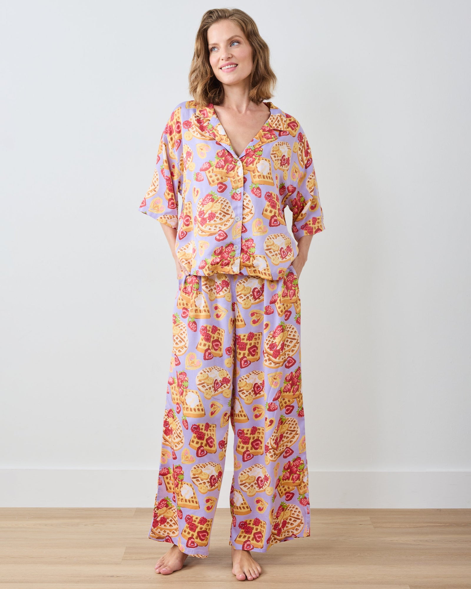 Waffles in Bed - Petite Eco Satin Wildest Dreams Set - Lavendar - Printfresh