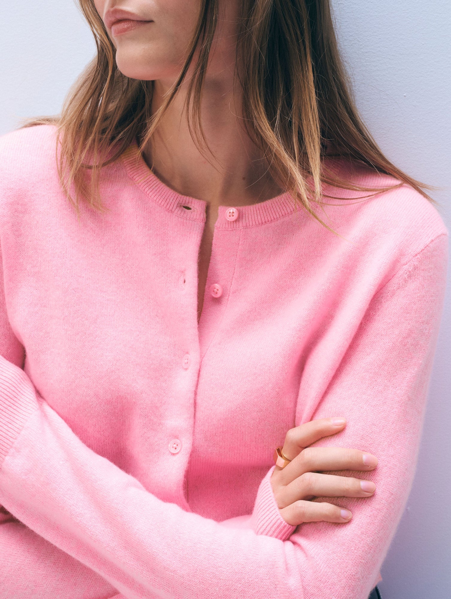 Cashmere Crewneck Cardigan |
