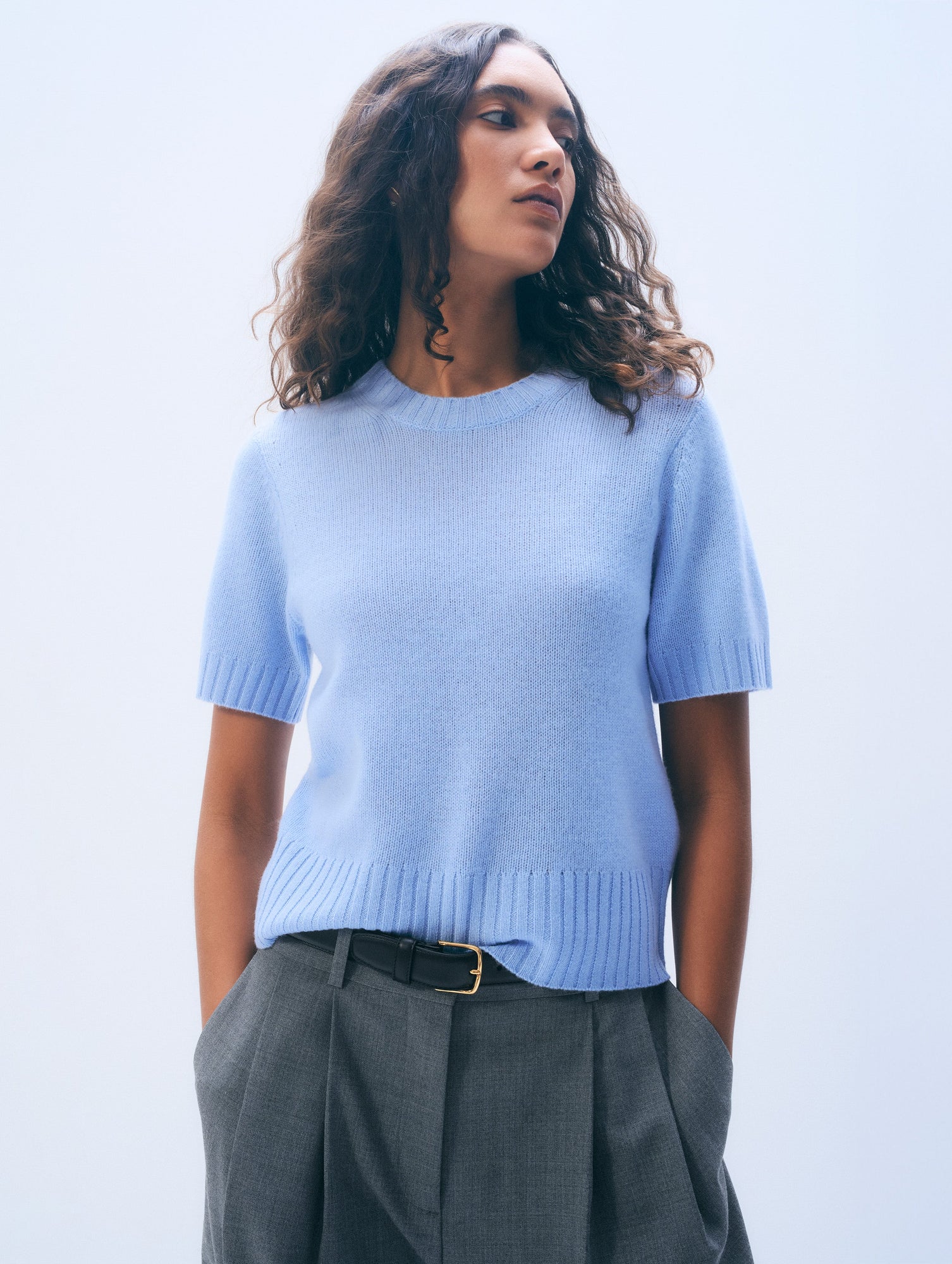 Cashmere Featherweight T-Shirt | Blue Vapor