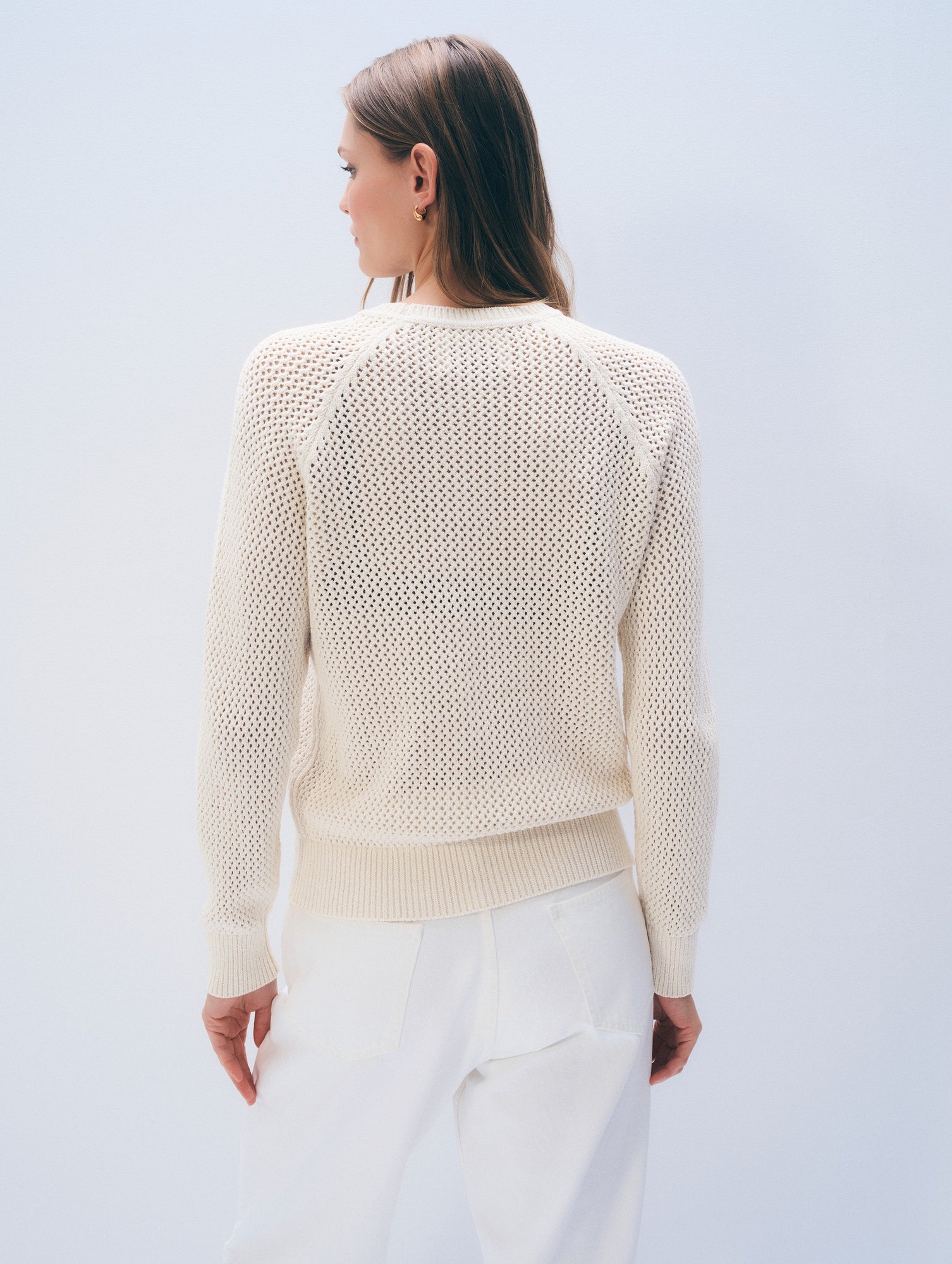 Boucle Mesh Sweatshirt | Ivory