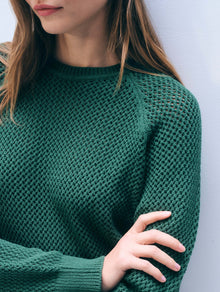 Boucle Mesh Sweatshirt | Ivy Green