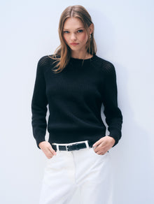 Boucle Mesh Sweatshirt | Midnight