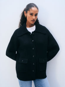 Merino Fisherman Jacket | Black