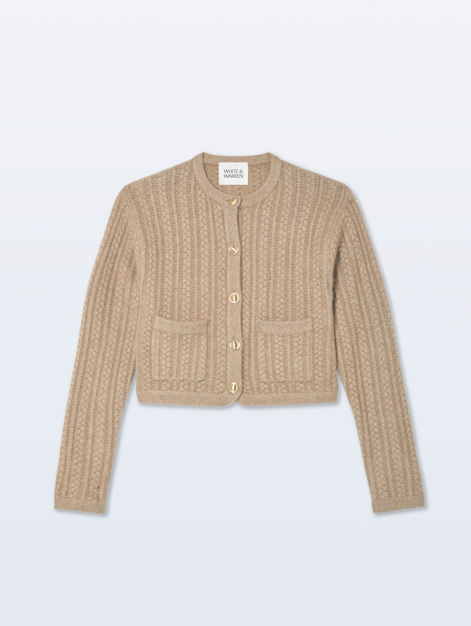 Cashmere Luxe Cable Cardigan | Taupe