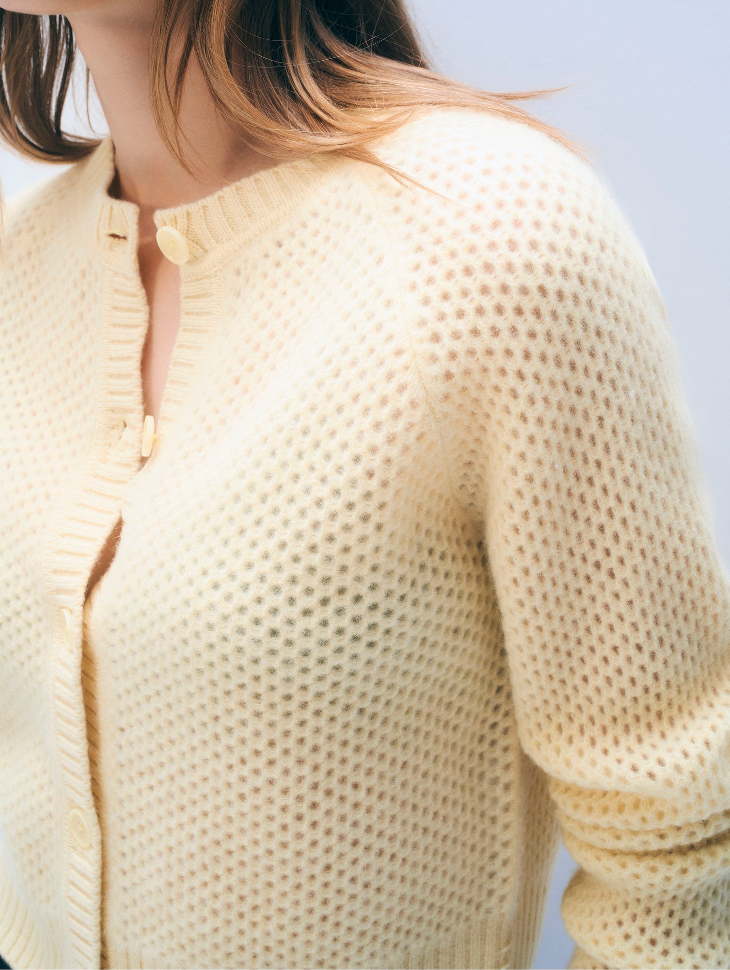 Cashmere Mesh Cardigan | Lemonade