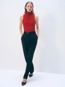 Superfine Merino Sleeveless Turtleneck | Cardinal Red