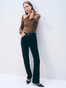 Superfine Merino Asymmetrical Top | Burnt Caramel