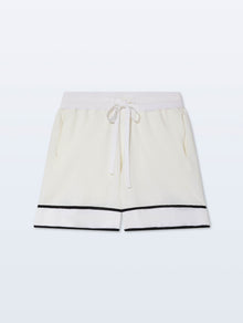Linen Blend Shorts | White/Black