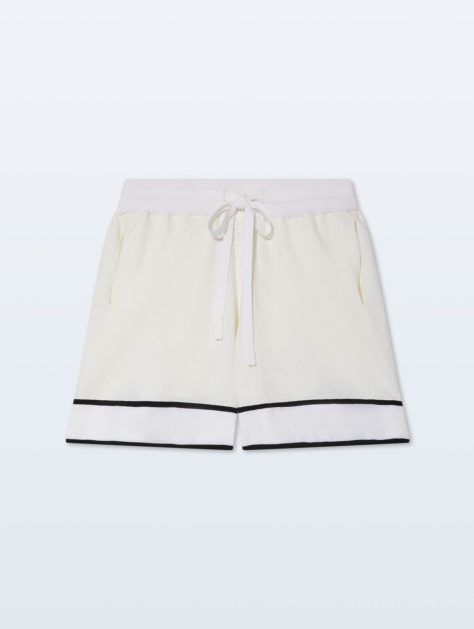 Linen Blend Shorts | White/Black